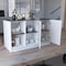 Tuhome Juniper Kitchen Island with Large Top Surface. Double Door Cabinet. and Open Shelves -White/Onyx IBO8910 - alternate 3